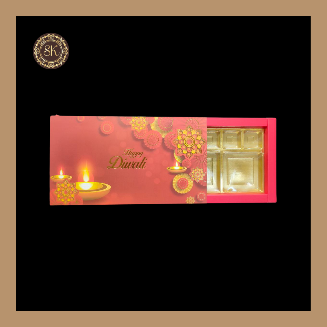 18 DC Diwali Box | Golden Cavity | Chocolate Box | Gift Box | Mithai Box | Red-(With Tray & Lid Cover) Sweetkraft | Baking supplies