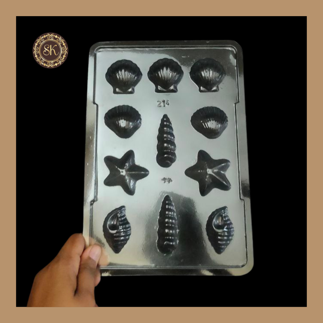 Plastic Chocolate Mould | Shells Design Mould | Chocolate Plastic Mould | Sea Theme Plastic Molds (PM-263) Sweetkraft | Baking supplies