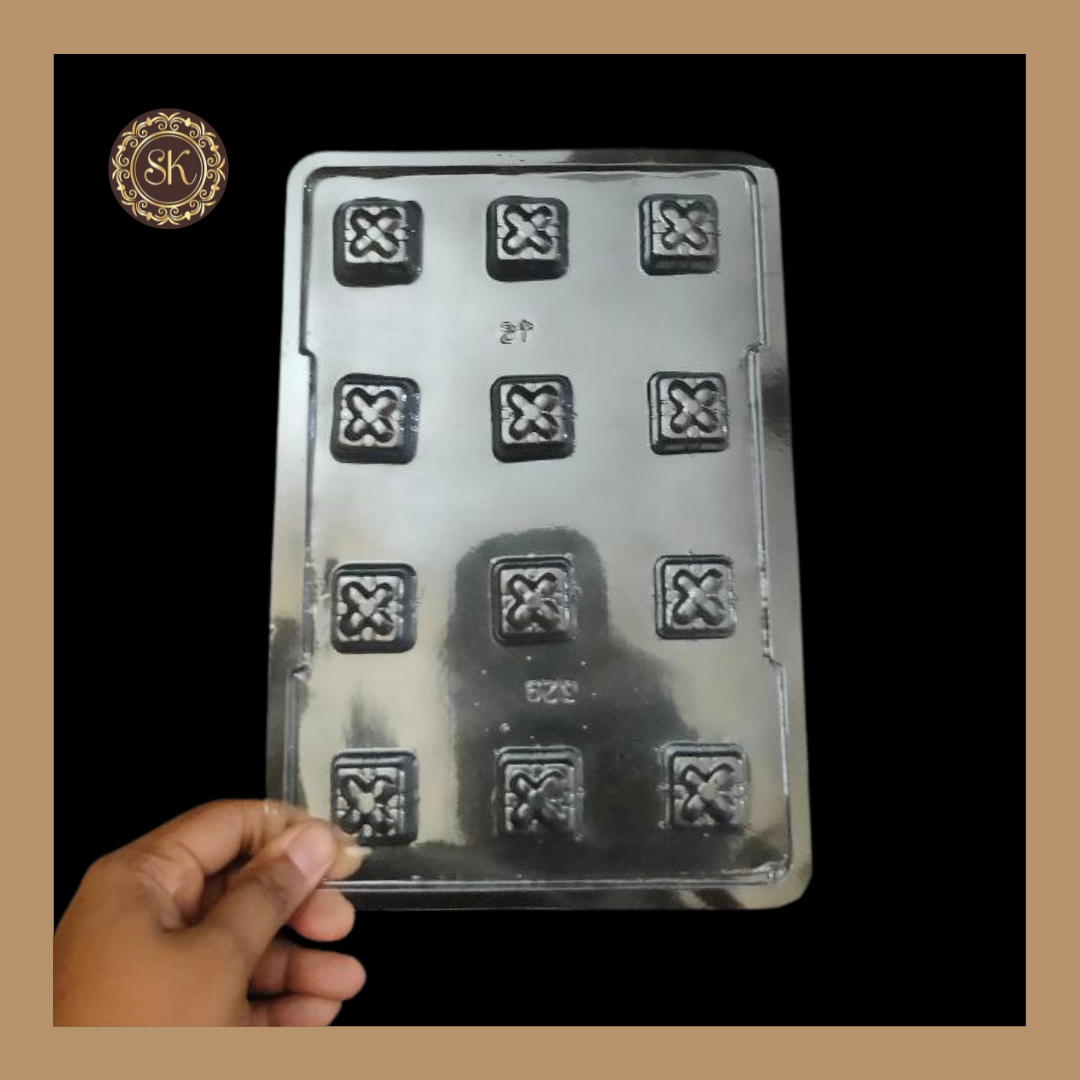 Plastic Chocolate Mould | Square Design Mould | Chocolate Plastic Mould | Plastic Molds (PM-266) Sweetkraft | Baking supplies