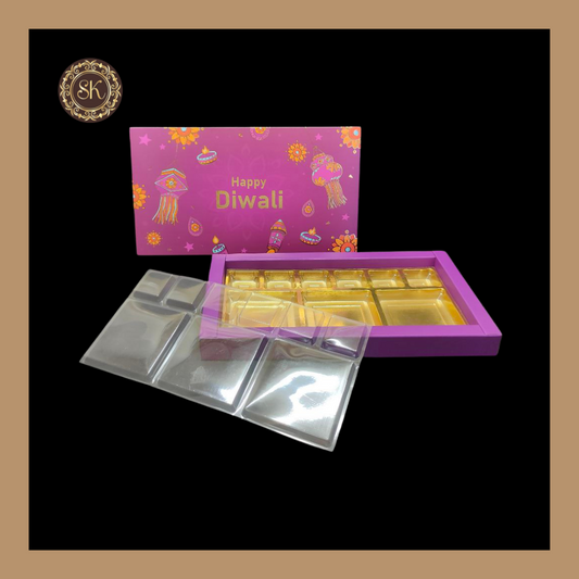 18 Cavity Diwali Box | Golden Cavity | Chocolate Box | Gift Box | Mithai Box | Purple - (With Tray & Lid Cover) Sweetkraft | Baking supplies