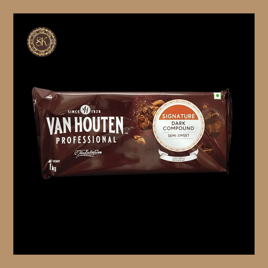 Semi-Sweet Dark Compound | Dark Compound | Vanhouten Professional - 1kg Sweetkraft | Baking supplies