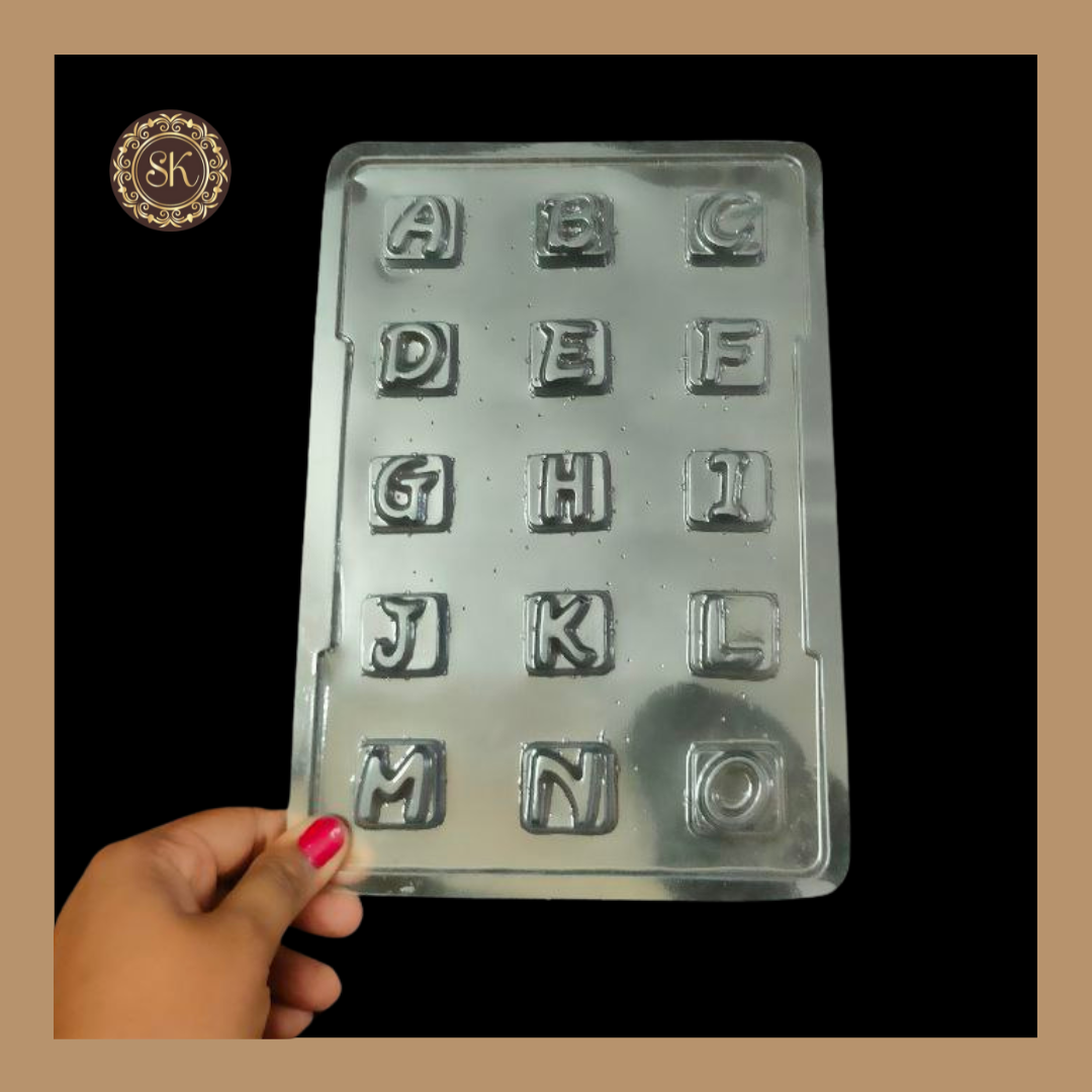 Plastic Chocolate Mould | Alphabet Design Mould | Chocolate Plastic Mould | Plastic Molds (PM-294) Sweetkraft | Baking supplies