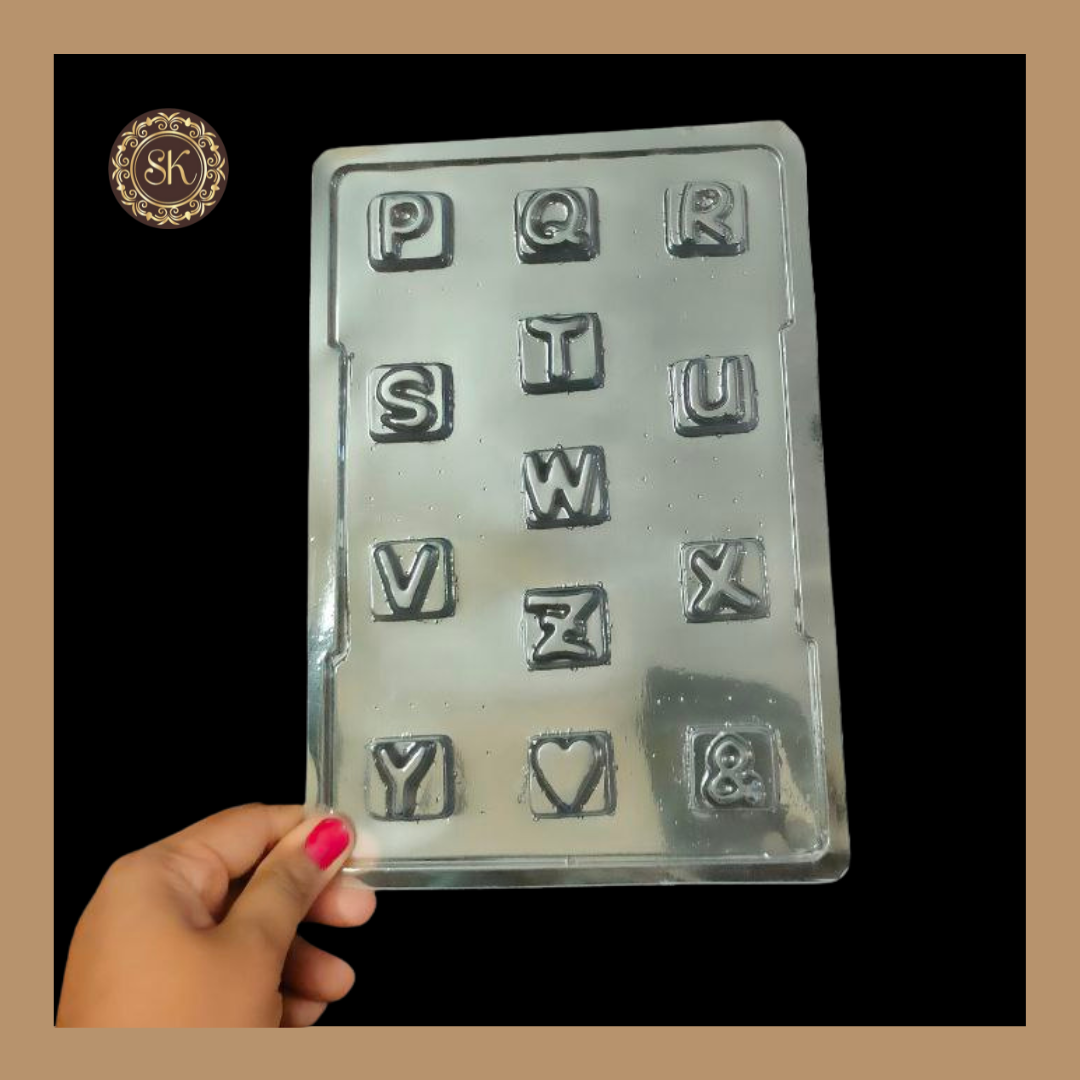 Plastic Chocolate Mould | Alphabet Design Mould | Chocolate Plastic Mould | Plastic Molds (PM-295) Sweetkraft | Baking supplies