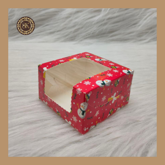 1 Christmas Print Brownie Box | Christmas Brownie Box | Red Brownie box Sweetkraft | Baking supplies