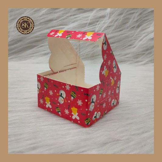 1 Christmas Print Brownie Box | Christmas Brownie Box | Red Brownie box Sweetkraft | Baking supplies