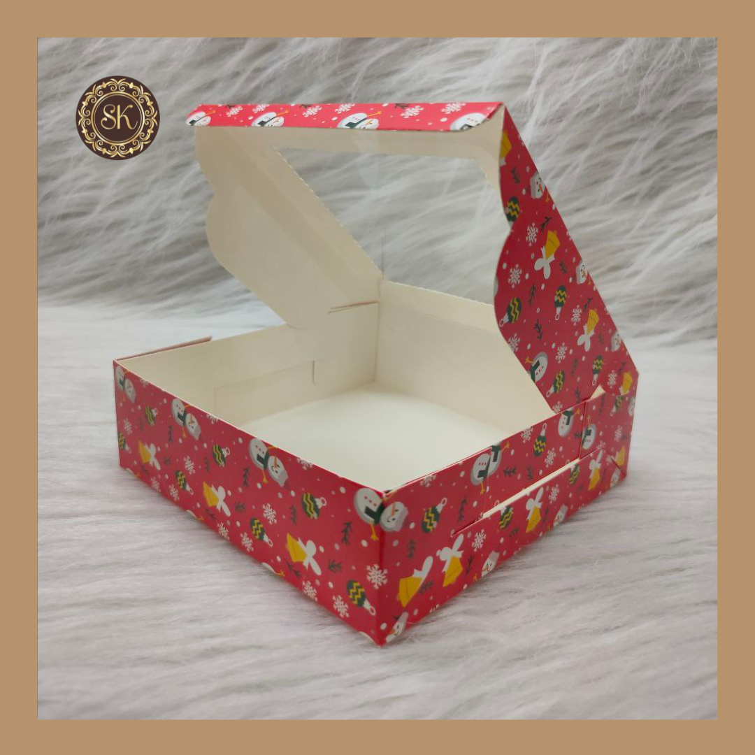 3 Christmas Print Brownie Box | Christmas Brownie Box | Red Brownie box Sweetkraft | Baking supplies