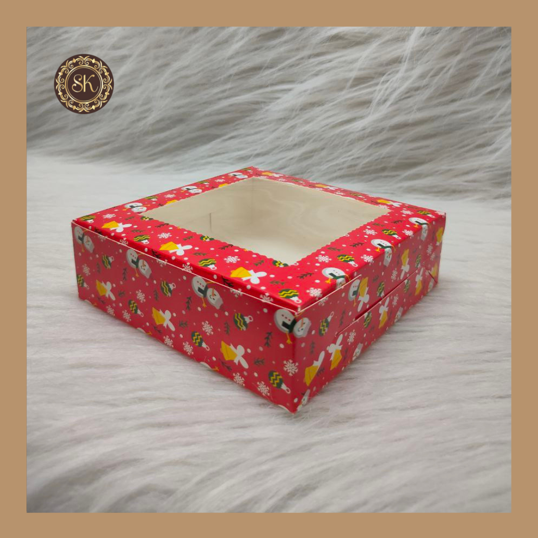 3 Christmas Print Brownie Box | Christmas Brownie Box | Red Brownie box Sweetkraft | Baking supplies