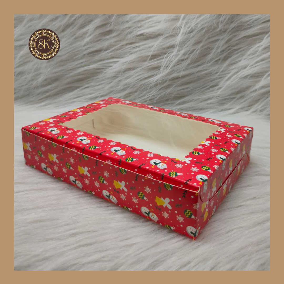 6 Christmas Print Brownie Box | Christmas Brownie Box | Red Brownie box Sweetkraft | Baking supplies