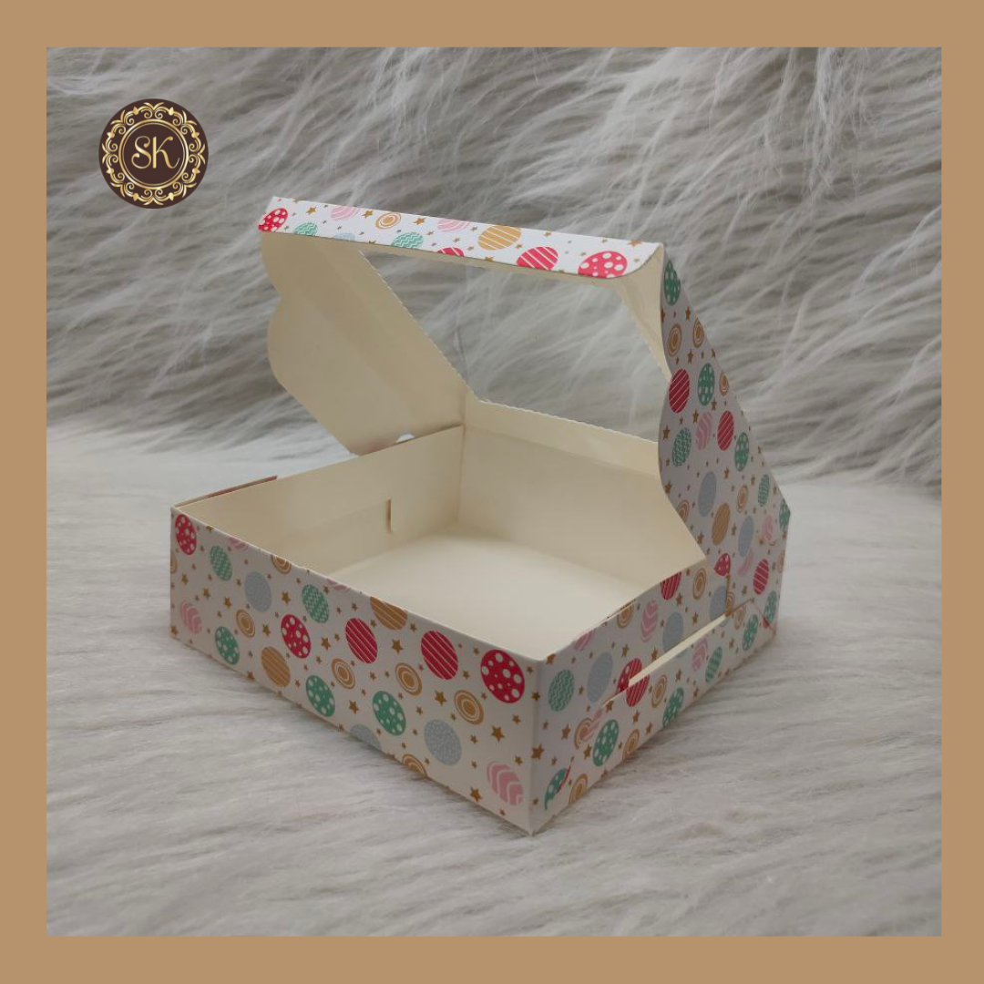 4 Christmas Print Brownie Box | Christmas Brownie Box | Whtie Brownie box Sweetkraft | Baking supplies