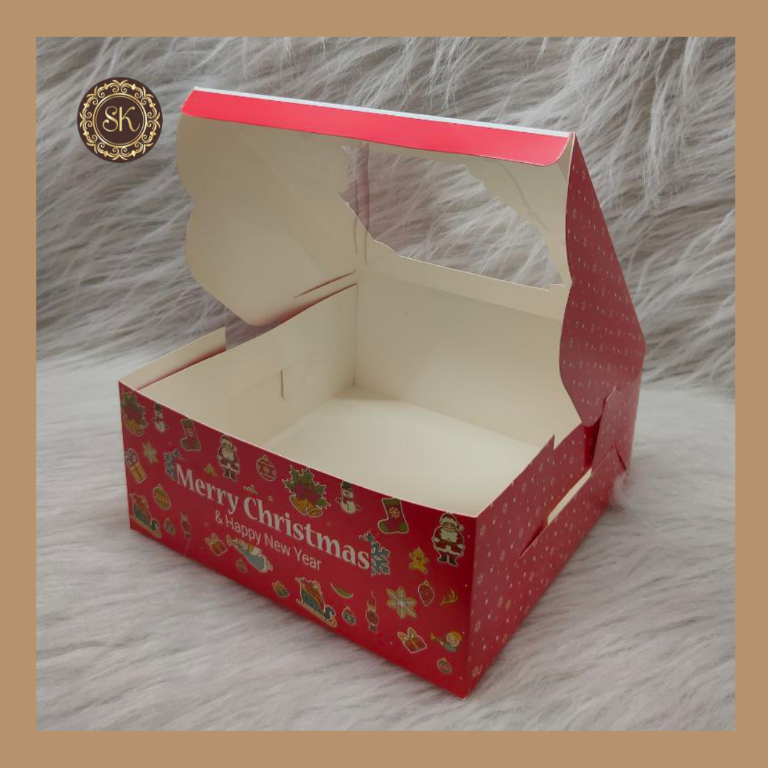 1kg Cake Box | Xmas Cake Box | Christmas Cake Box | Red Christmas Cake ...