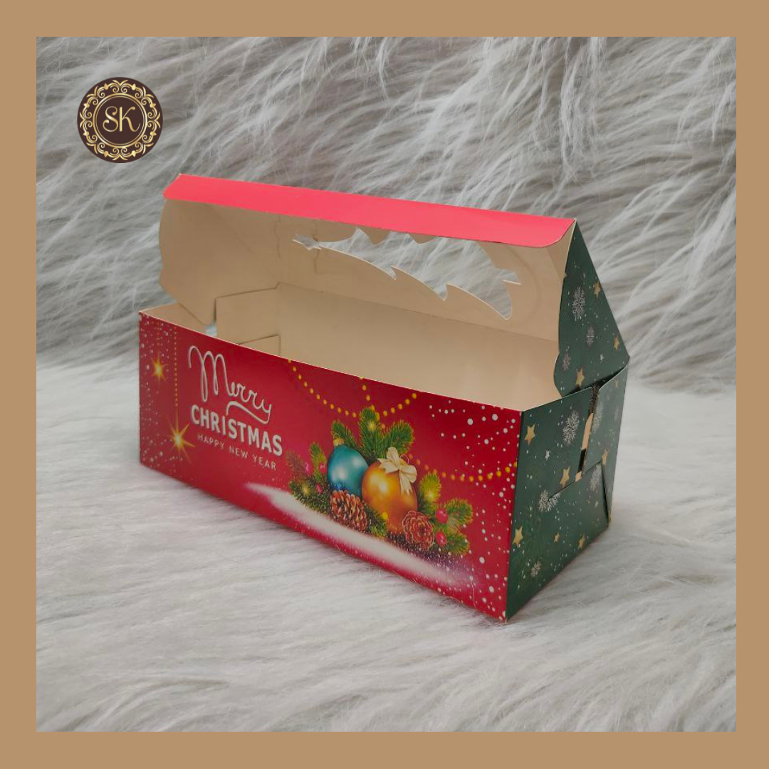 Christmas Print Plum Cake Box | Xmas Plum Cake Box | Red -250gm Sweetkraft | Baking supplies