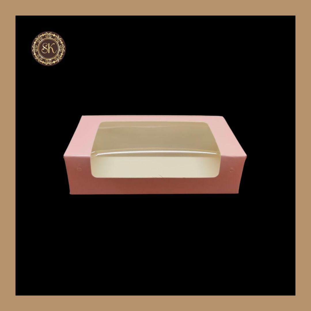 2 Pink Brownie L-Shaped Window Box | Window Brownie Box | Brownie box Sweetkraft | Baking supplies