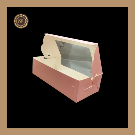 2 Pink Brownie L-Shaped Window Box | Window Brownie Box | Brownie box Sweetkraft | Baking supplies