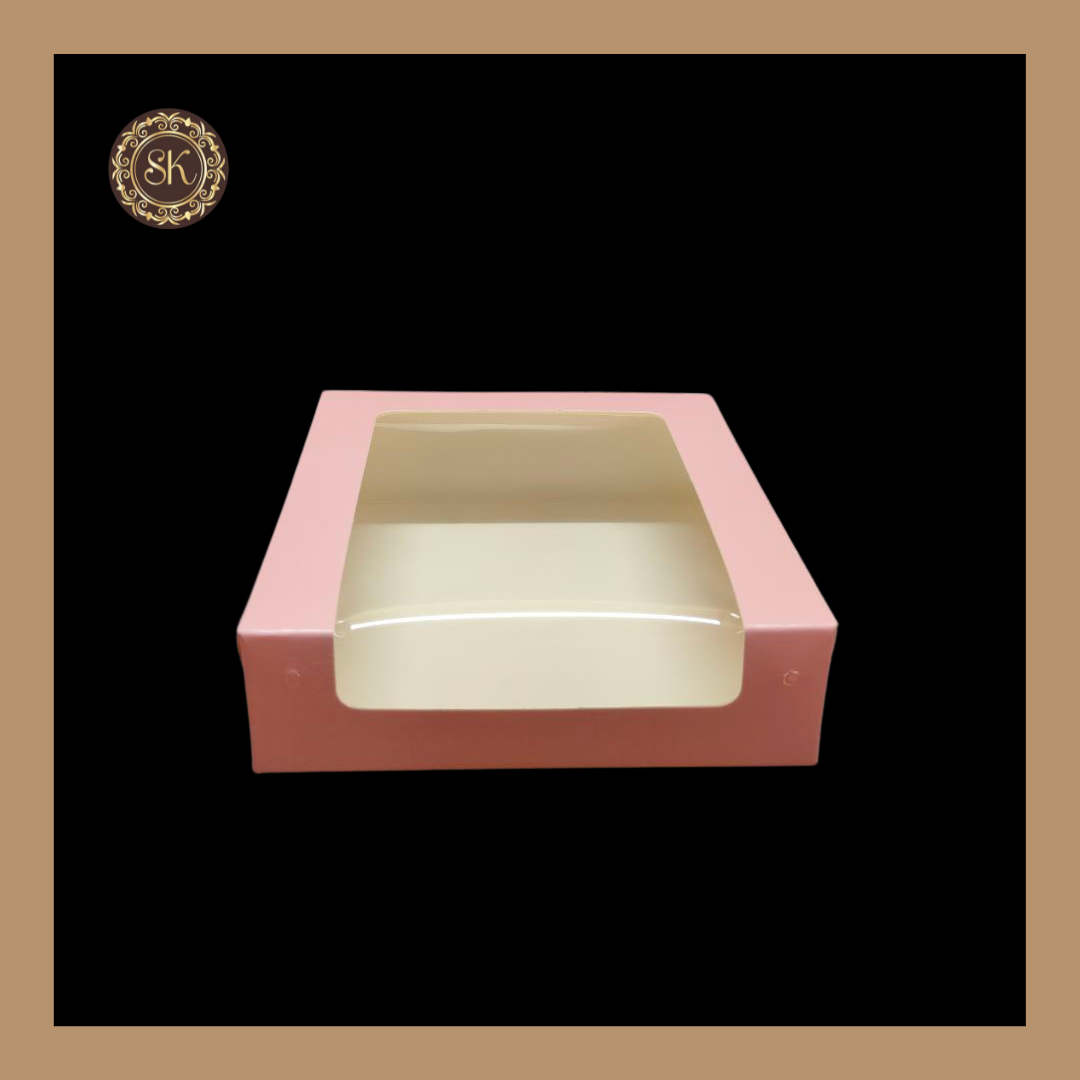 4 Pink Brownie L-Shaped Window Box | Window Brownie Box | Brownie box Sweetkraft | Baking supplies