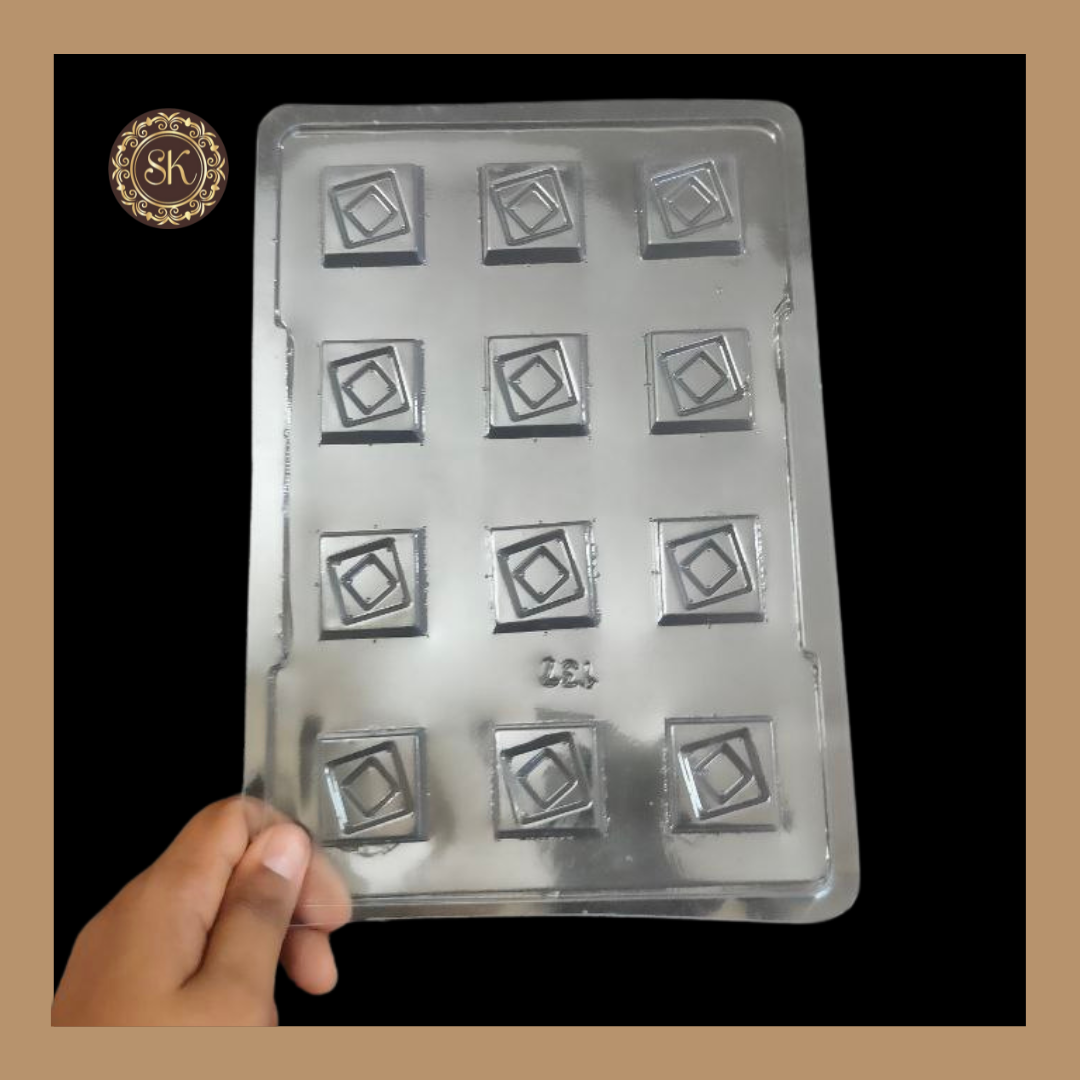 Plastic chocolate mould | Square Mould | Chocolate Plastic Mould | Plastic molds  (PM-250) Sweetkraft | Baking supplies