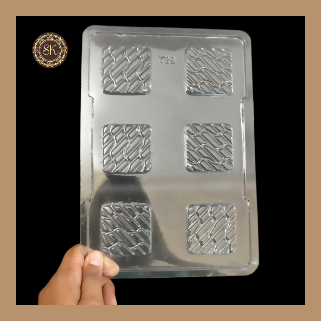 Plastic chocolate mould | Square Design Mould | Chocolate Plastic Mould | Plastic molds (PM-255) Sweetkraft | Baking supplies