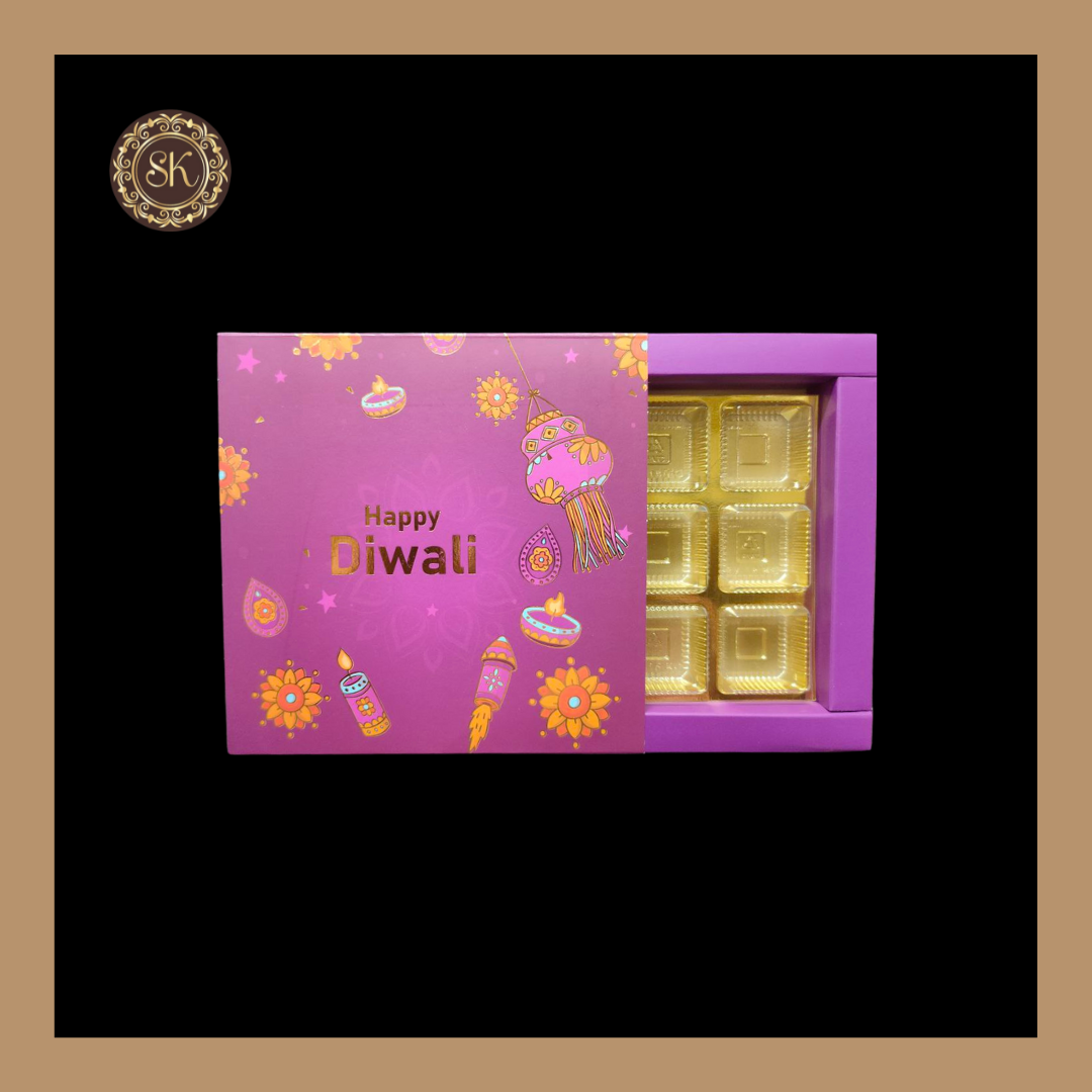 9 Cavity Diwali Box | Golden Cavity | Chocolate Box | Gift Box | Mithai Box | Purple- (With Cavity &amp; Lid Cover) Sweetkraft | Baking supplies