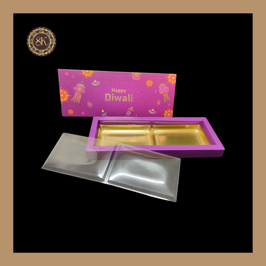 12 Partition Diwali Box | Golden Cavity | Chocolate Box | Gift Box | Mithai Box | Purple- (With Tray & Lid Cover) Sweetkraft | Baking supplies