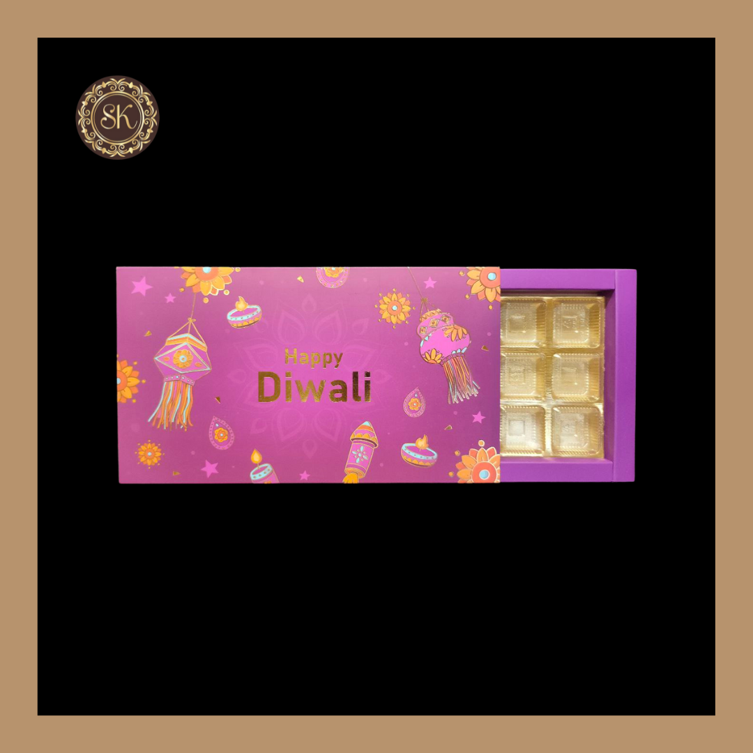 18 Cavity Diwali Box | Golden Cavity | Chocolate Box | Gift Box | Mithai Box | Purple - (With Cavity &amp; Lid Cover) Sweetkraft | Baking supplies