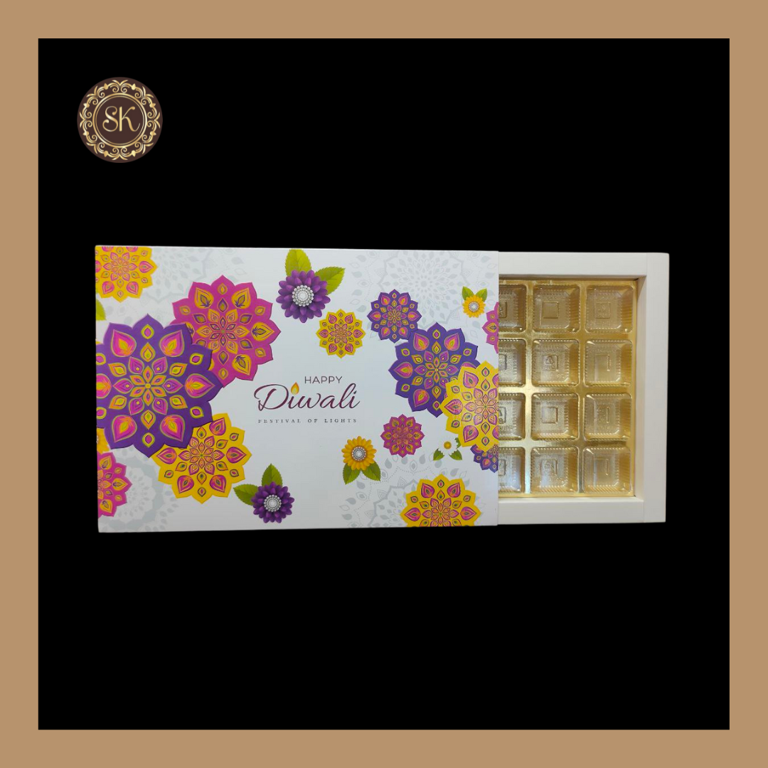 24 Cavity Diwali Box | Golden Cavity | Chocolate Box | Gift Box | Mithai Box | White-(With Cavity & Lid Cover) Sweetkraft | Baking supplies