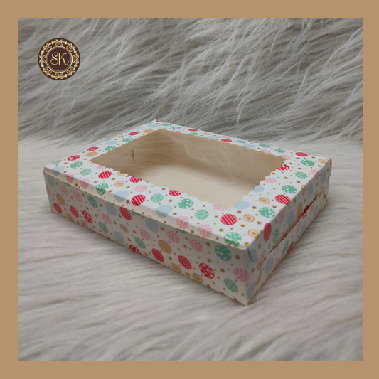 6 Christmas Print Brownie Box | Christmas Brownie Box | Whtie Brownie box Sweetkraft | Baking supplies