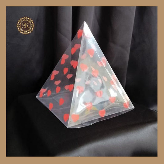 Triangle Heart Box - 050B01 PVC | Heart Box | Chocolate Box | Triangle Box | Red Colour - 5 Pieces & 10 Pieces Sweetkraft | Baking supplies