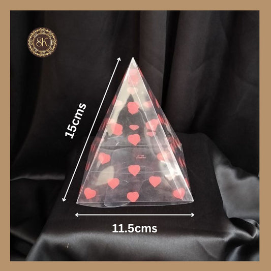 Triangle Heart Box - 050D01 PVC | Heart Box | Chocolate Box | Triangle Box | Red Colour - 5 Pieces & 10 Pieces Sweetkraft | Baking supplies