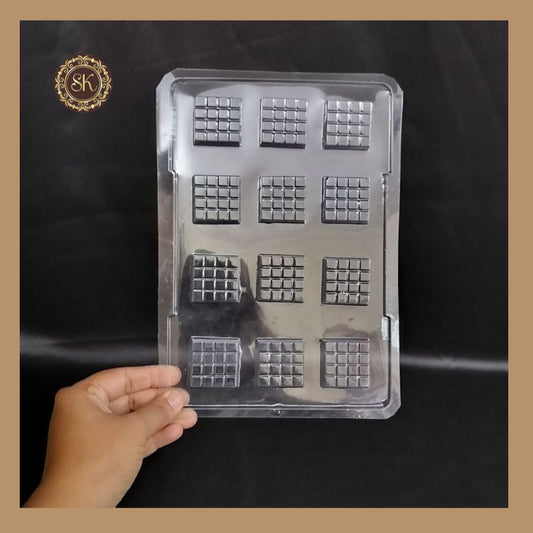 Plastic chocolate mould | Square Pattern Mold | Valentine Plastic Mold | Plastic molds  (PM-028) Sweetkraft | Baking supplies