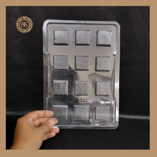 Plastic chocolate mould | Square Pattern Mold | Valentine Plastic Mold | Plastic molds  (PM-031) Sweetkraft | Baking supplies