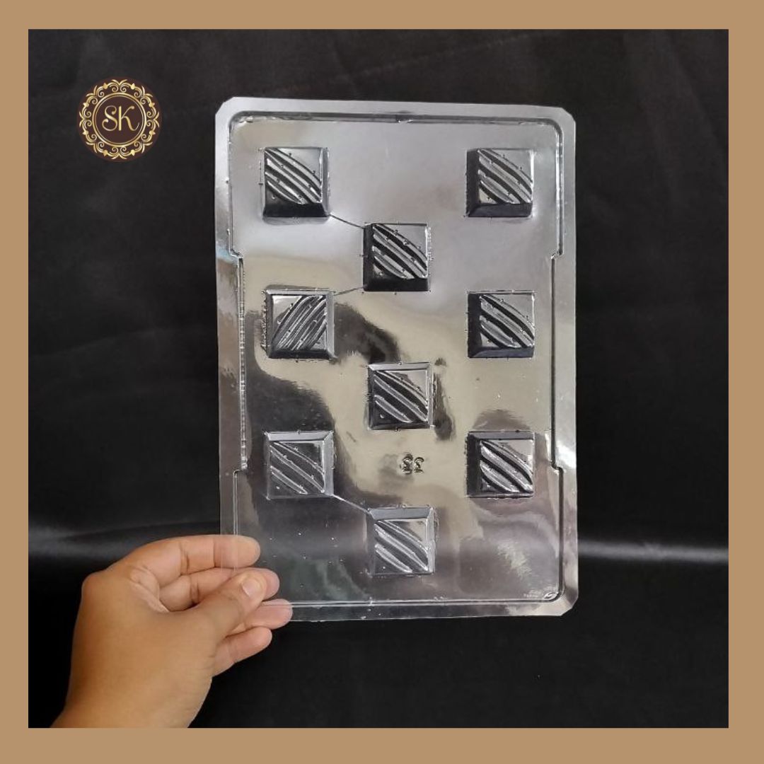 Plastic chocolate mould | Square Pattern Mold | Valentine Plastic Mold | Plastic molds  (PM-032) Sweetkraft | Baking supplies