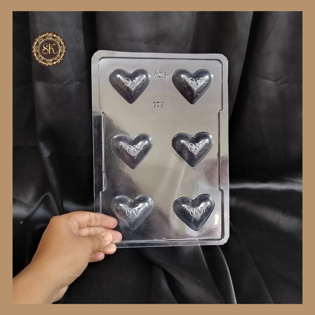 Plastic chocolate mould | Heart Shape Mold | Valentine Plastic Mold | Plastic molds  (PM-008) Sweetkraft | Baking supplies