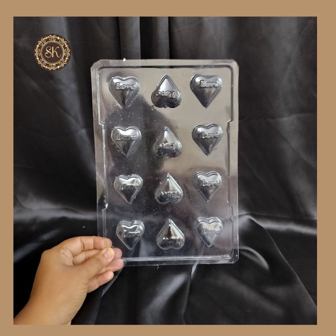 Plastic chocolate mould | Love Heart Shape Plastic Mold | Valentine Plastic Mold | Plastic molds  (PM-015) Sweetkraft | Baking supplies