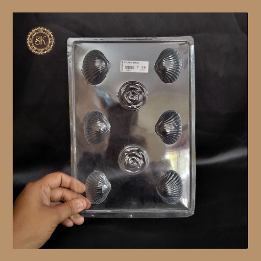 Plastic chocolate mould | Shels Design Chocolate Mould | Rose Chocolate Plastic Mold | Plastic molds  (PM-107) Sweetkraft | Baking supplies