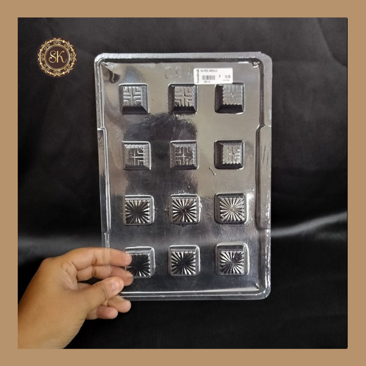 Plastic chocolate mould | Square Design Chocolate Mould | Chocolate Plastic Mold | Plastic molds  (PM-118) Sweetkraft | Baking supplies