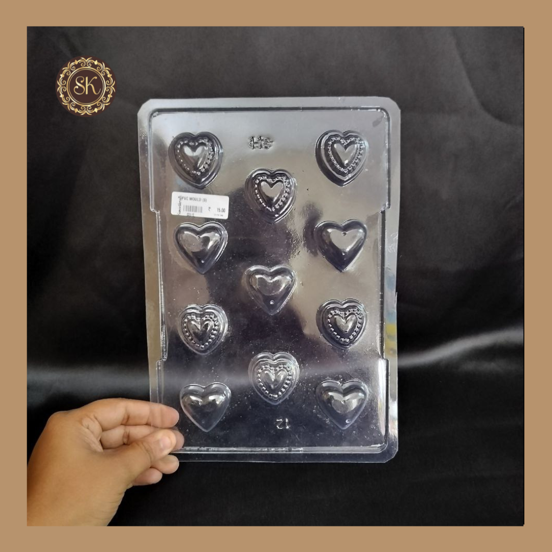 Plastic chocolate mould | Heart Design Chocolate Mould | Chocolate Plastic Mold | Plastic molds  (PM-119) Sweetkraft | Baking supplies