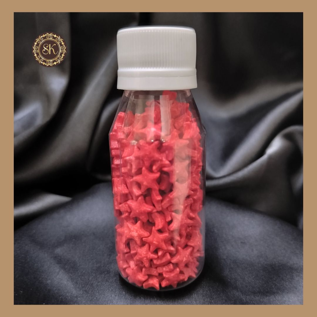 Fancy Candy | Sprinkles | Edible Cake Decoration Items | Cake Topping | Sprinkles For Cake Decoration | Red Colour | Medium Bottle - (SP-013) Sweetkraft | Baking supplies