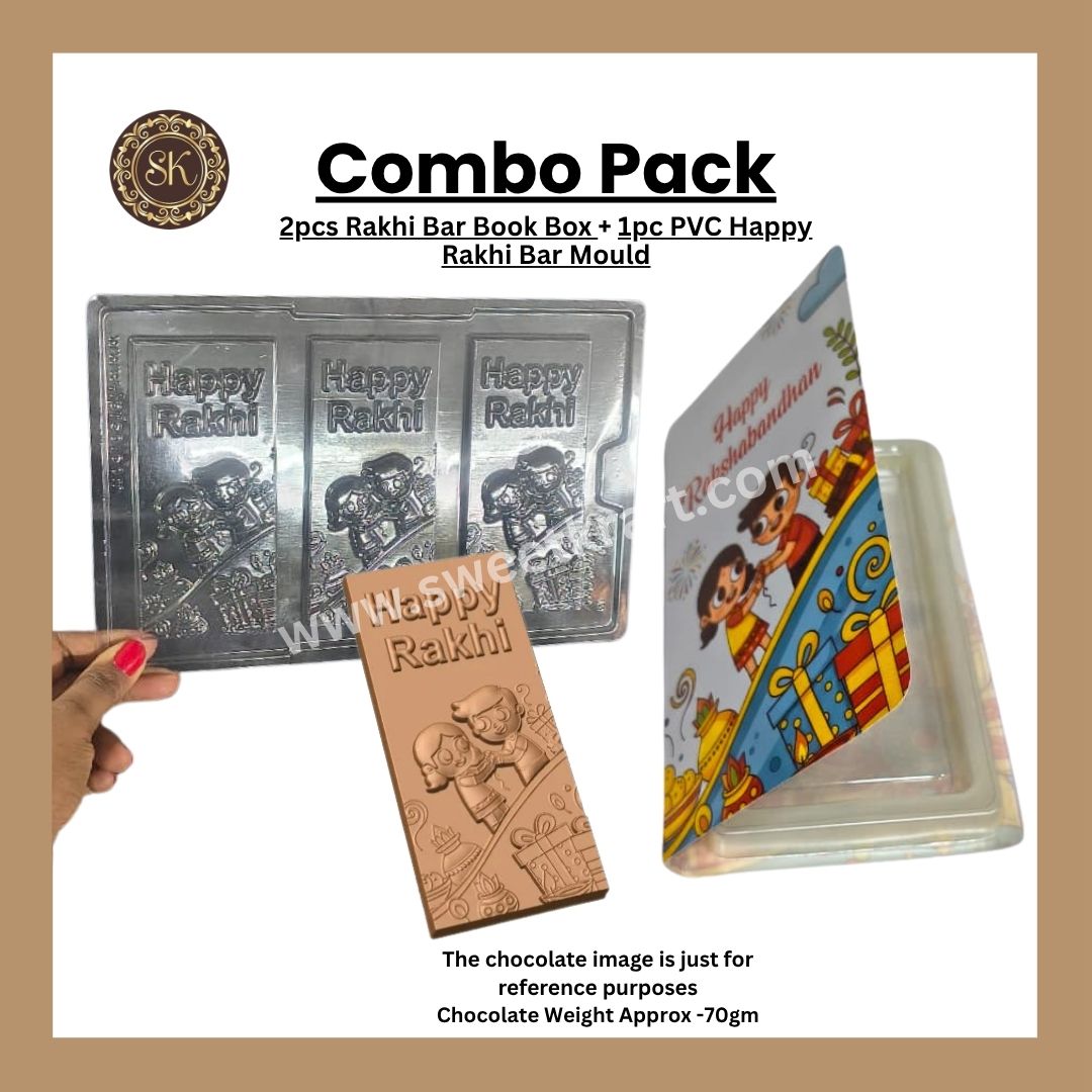 Bar Book Combo Pack | Happy Rakhi Bar Mould | Happy RakshaBandhan Print Bar Book Box | PVC Bar Mould | Chocolate Mould