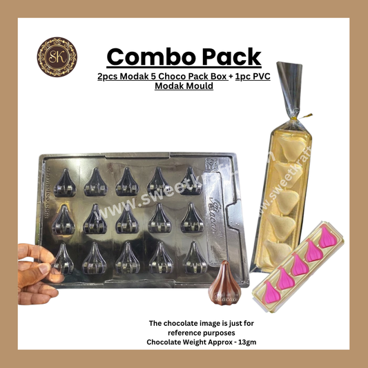 5 Choco Combo Pack Modak Box | Cavity Chocolate Modak Box | Modak Chocolate Box | PVC Modak Mould | Chocolate Mould