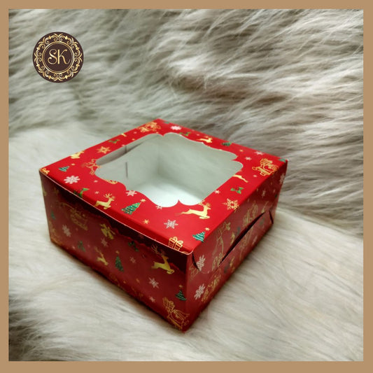 Xmas Boxes | Cake Box | Christmas Cake Boxes | Cookies boxes | Gift Boxes | Square Shape - Pack of 5 Pieces, 10 Pieces, 25 Pieces, 50 Pieces.