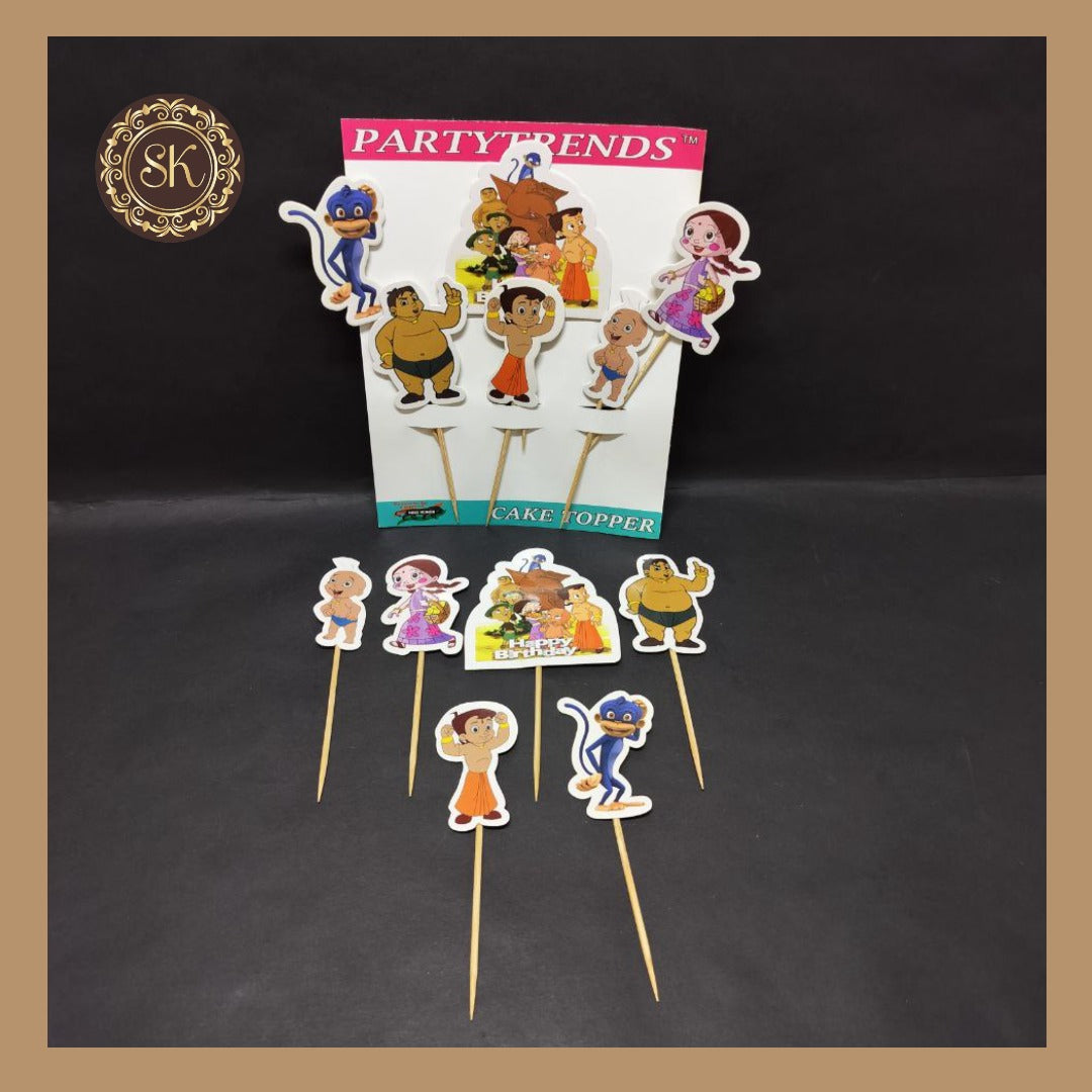 Theme Cake Toppers - 6pcs, Happy Birthday Cake Toppers | Party Cake Toppers | Chota Bheem  Cake Toppers. Sweetkraft | Baking supplies