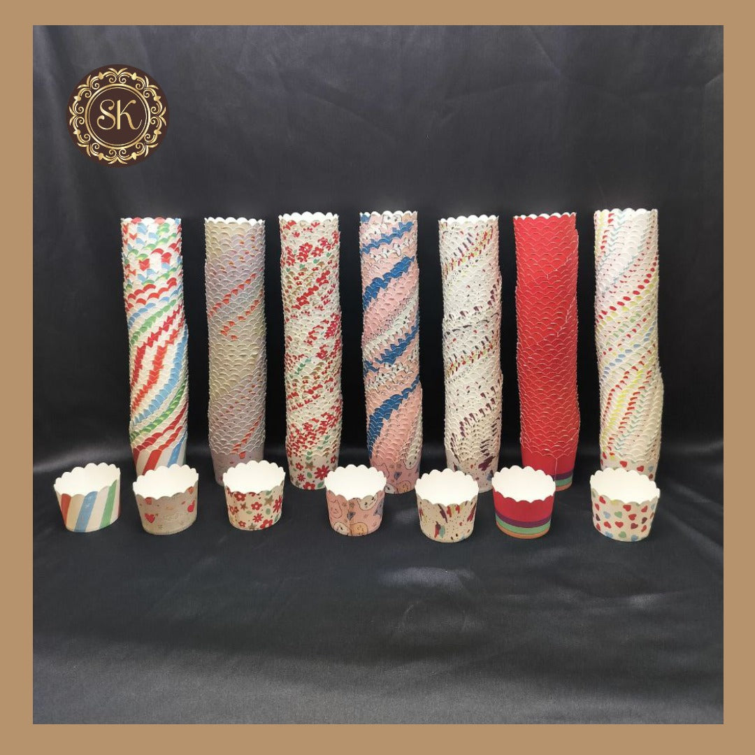Direct Bakeable Cupcake mould | Paper Cupcake | Small Size 50pcs Colou ...