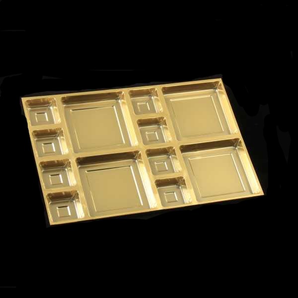 24 DC golden tray 8*3 - (Pack of 10) Sweetkraft | Baking supplies