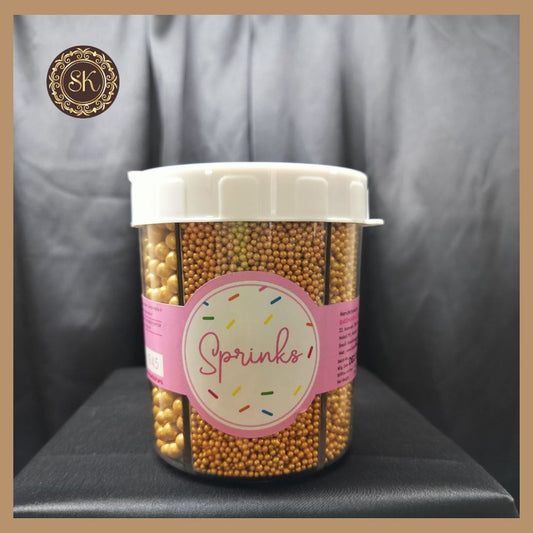 Sprinkles | Cake Sugar Balls | Combo | Srinkles For Cake Decorating | Cake Toppings | Golden Pearls | Sprinkles 5 IN 1 Jar  - 350g.