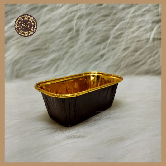 Mini Plum Cake Mould | Golden Foil Coated | Bake and Serve | Rectangle Shape.