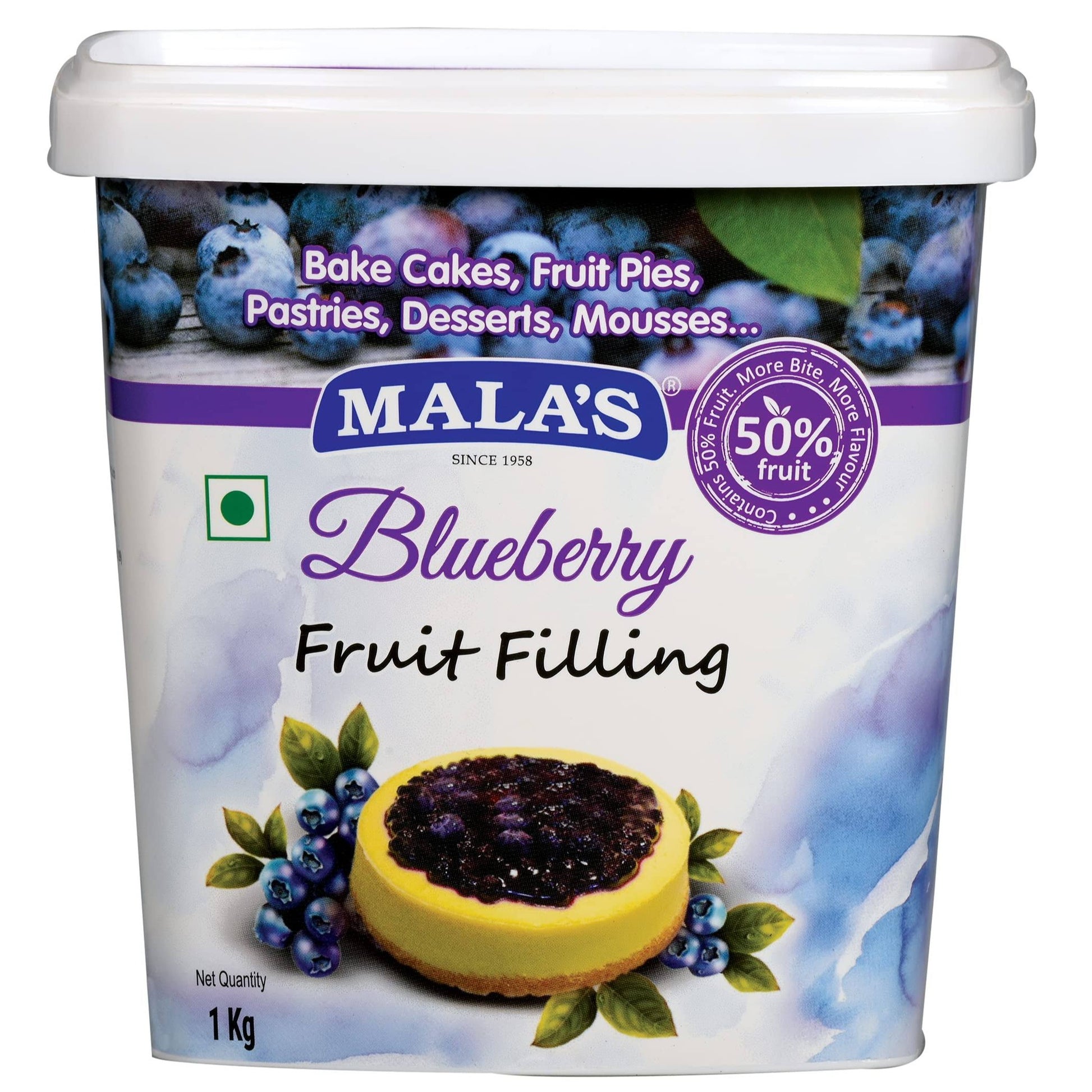 Blueberry Fruit Filling 1kg - Mala's Sweetkraft | Baking supplies