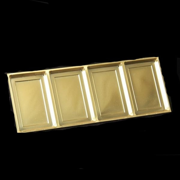 24 Partition golden tray 8*3 - (Pack of 10) Sweetkraft | Baking supplies