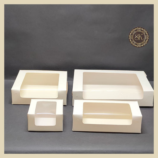 White Brownie L-Shaped Window Box Sweetkraft | Baking supplies