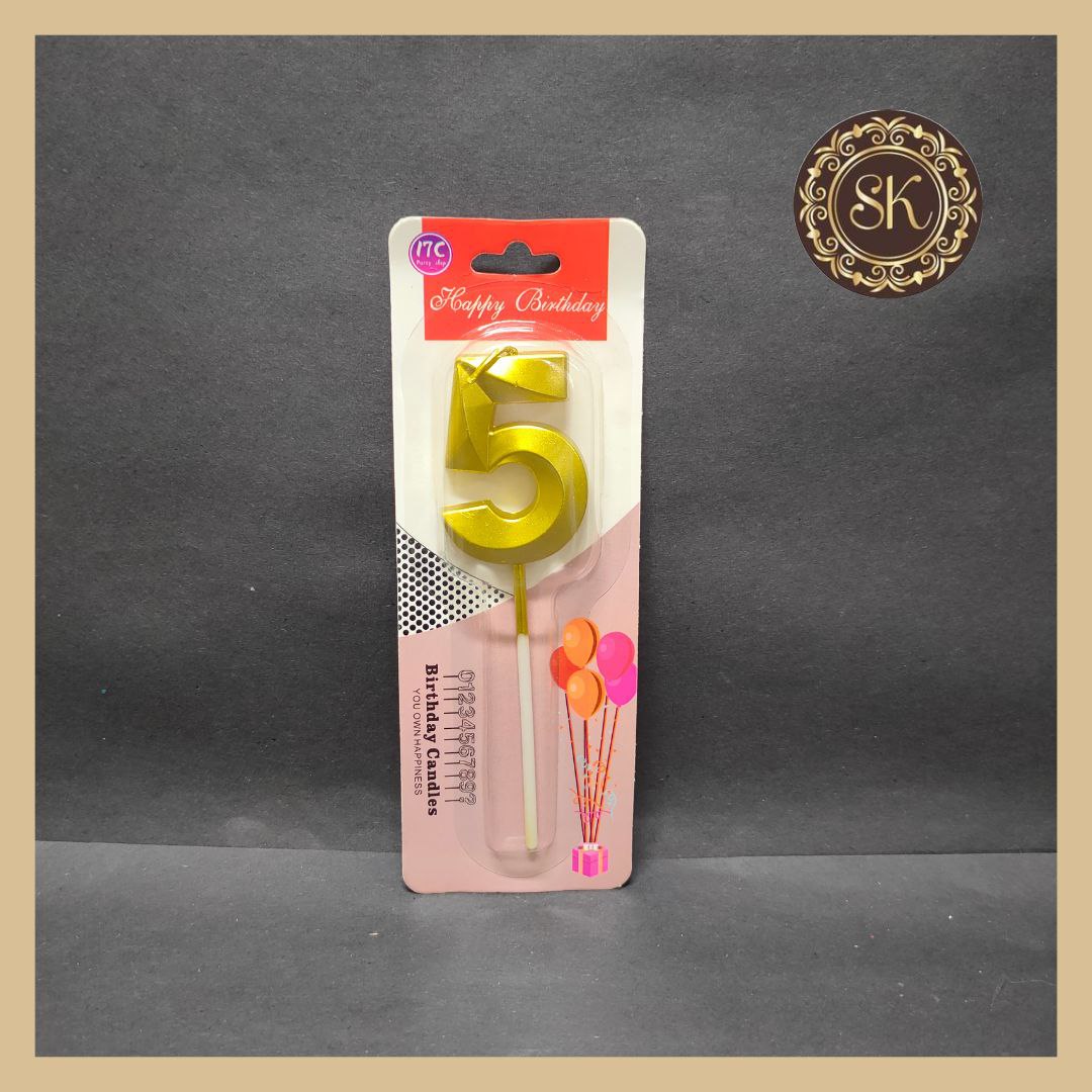 Number Candle, golden colour Sweetkraft | Baking supplies