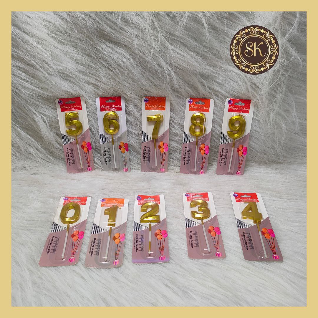 Number Candle, golden colour Sweetkraft | Baking supplies