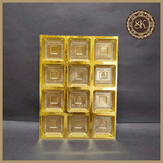 12 cavity golden tray 4*3 - (Pack of 10) Sweetkraft | Baking supplies